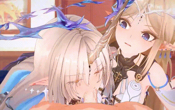 [MMD]sleeping 4月6鸣潮 双飞卡提希娅和芙露德莉斯 1080p 有CV[308m/U迅]-1.gif