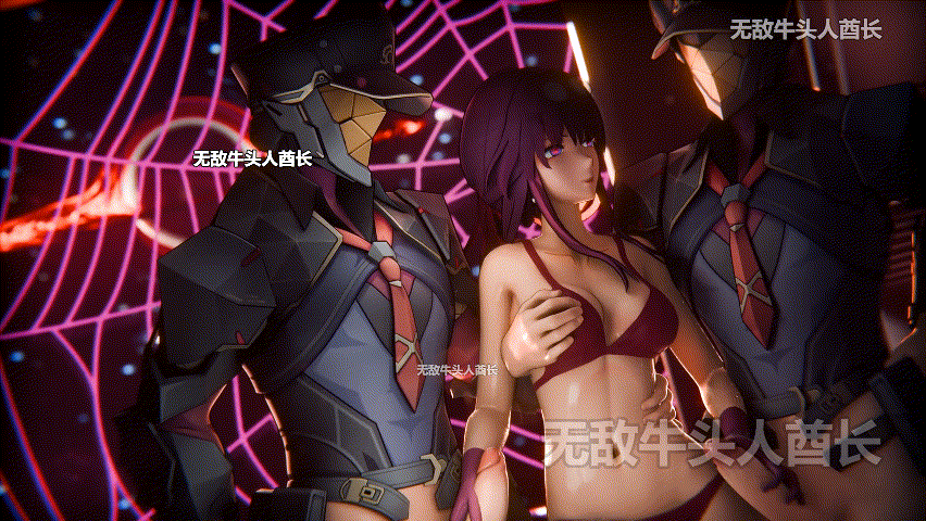 [MMD][JygreAnimation][中文字幕] Kafka x Soldiers+Kafka x Hilichurl [Full][150M]-7.gif