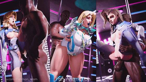[3D/无修/NTR] Fish Animation -2504新作:艾达王+天使+雏田+隐形女侠+黑百合 性感御姐黑色巨根爆肏中出 [2.5G/UC]-4.gif