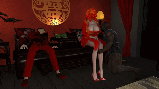 [3D动画]  新婚之夜新郎被迷晕新娘被黑人奴仆肆意蹂躏 [4G/UC]-1.gif