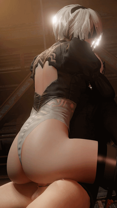 [3D/无修/动态]LazyProcrast 6月新作：2B+深羽 性感女神黑丝足交侍奉 [376.0MB]-4.gif