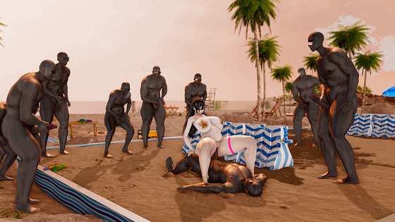 [3D/NTR/CV] YeYeBirdie 7月新作:BBC Beach Sequel 1+2 媚黑人妻惨遭黑人群奸调教 [7.2G/UC]-3.gif