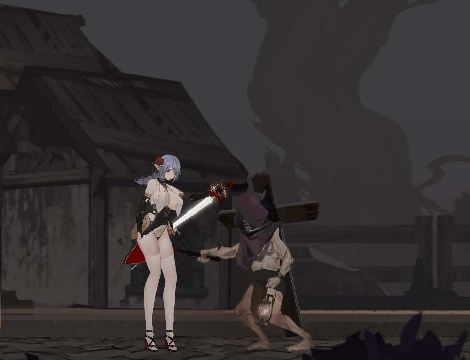 PC[横版ACT凌辱战斗H] 终焉的圣女&末影圣徒Demo官中动态~画风类似棘罪修女[960M带CV]-2.gif