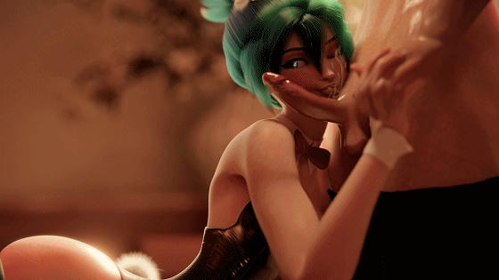 Ent_Duke 1月新作：Bunny Kiri 雾子 性感兔女郎娴熟口技深喉口爆-5.gif