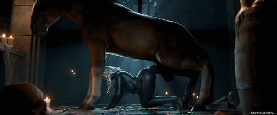 Bonkge 3月新作：Recluse Lair 隐士 极品黑皮御姐超长马屌一步到胃激情爆肏-3.gif